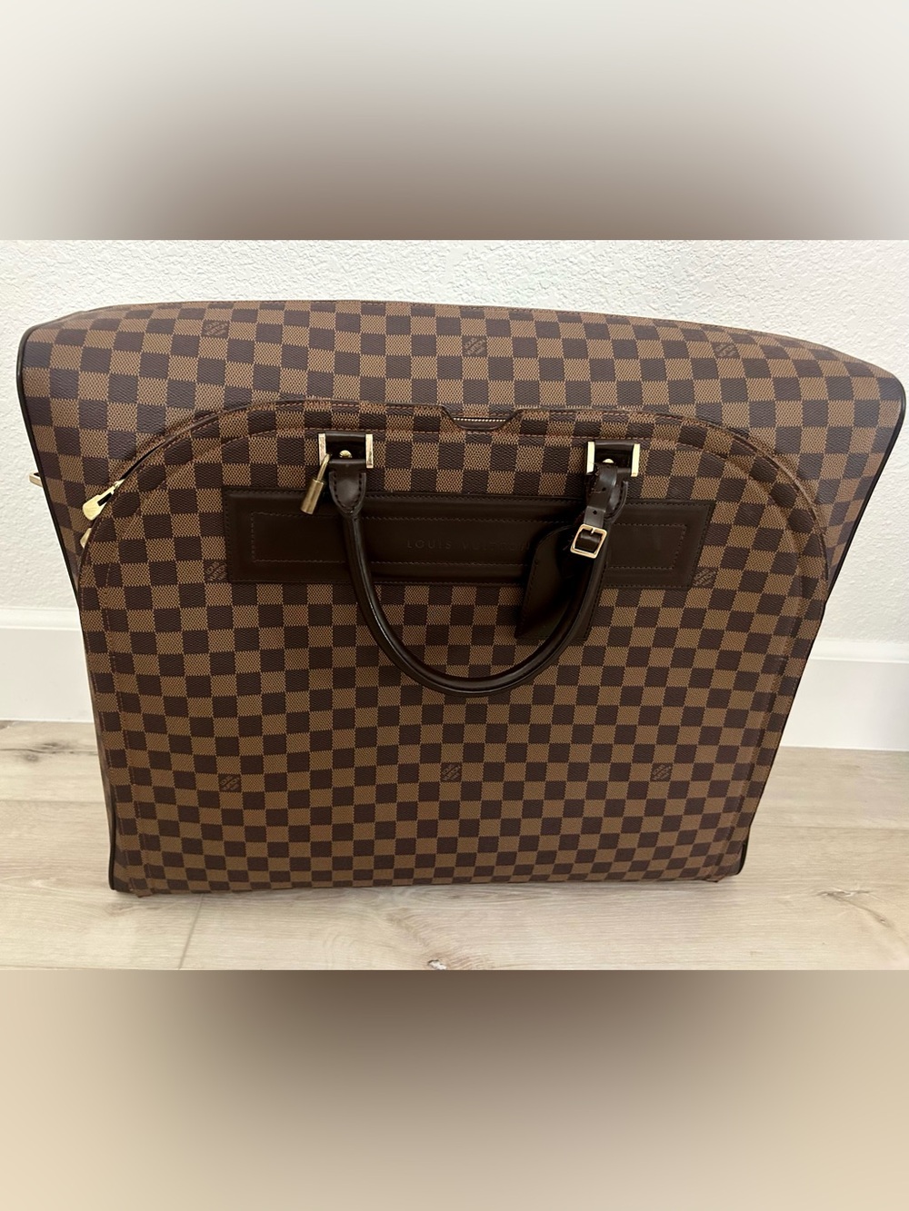 Louis Vuitton Brown Checkered Damier Canvas Travel Briefcase with Gold Hardware